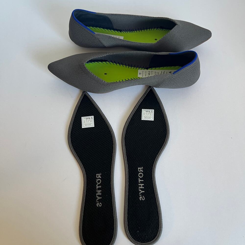 Rothy’s Point Toe Gray Ballet Slip On Flats Size 6.5 - Picture 9 of 11